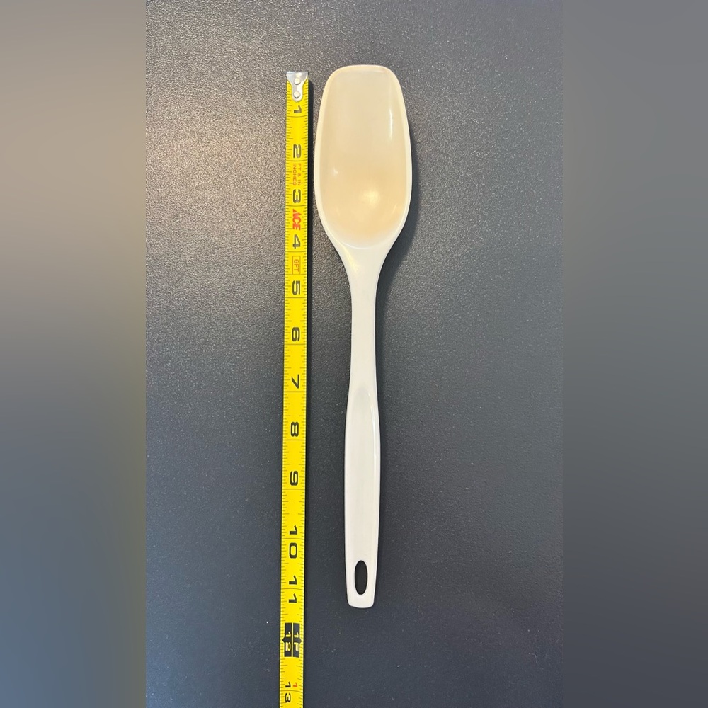 Vintage NYLON PLASTIC FOLEY Retro White Spoon Solid SERVING MIXING Utensil 11.5” - Picture 4 of 4